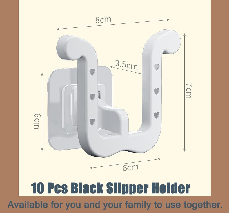 Braleto 10 Pcs Slipper holder, Wall Mounted Door Slippers Organizer Self Adhesive Slipper holder Multifunctional Slippers Organizer for Bathroom