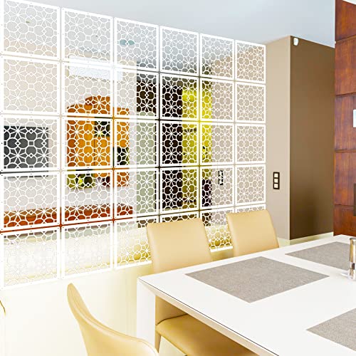 PKEPJ Hanging Room Divider Panels,Safety Room Divider 10 Pieces Screen Panels for Living Room Bedroom Office Home Decoration (White01)