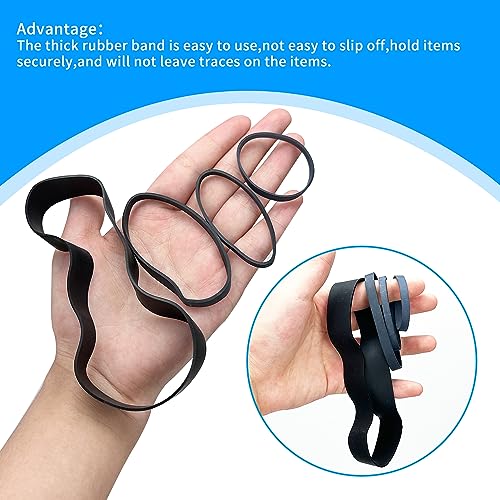 Jiehaojia 64 Pcs Black Tactical Rubber Bands Multi-Purpose Thick Elastic Rubber Bands Strong Elastic Bands Stationary Stretchable Bands for Campi