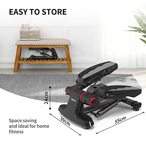 PROIRON Steppers for Exercise, Mini Stepper Machine with Display, Step Exercise Machine with Resistance Bands for Home Workout, Up Down Stair Cli