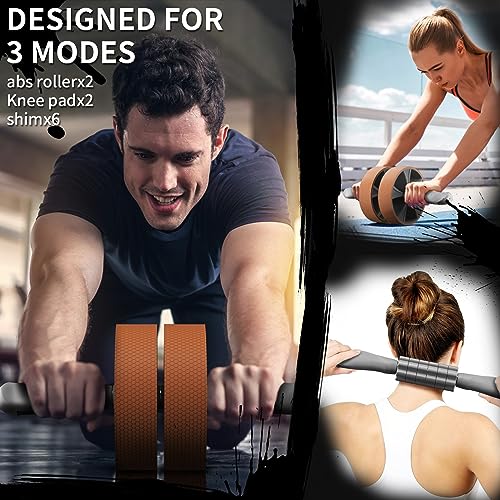 EnterSports Ab Roller Wheel, Ab Workout Equipment Exercise Wheels Set for Abdominal Core Strength Muscle Training, Muscle Roller Stick Reduce Mus