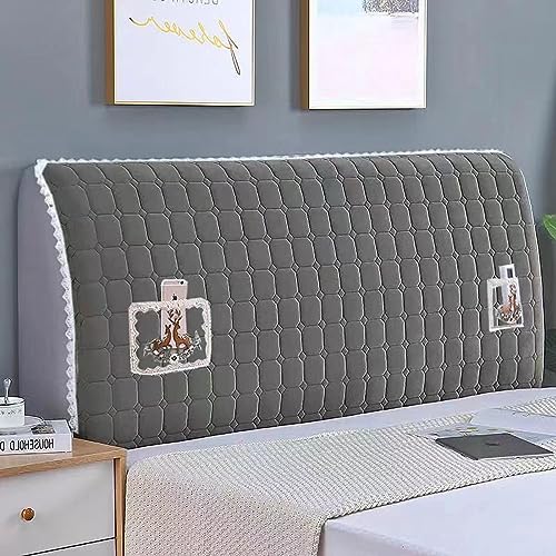 RTYHN Velvet Headboards Covers All-Inclusive Slipcover Bed Head Cover Slip Protector Cover Washable Thicken Elastic Bedside Decoration Protection