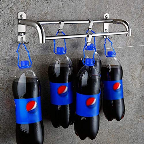 EYHLKM Bathroom Double Towel Bar Shelf Stainless Steel Rail Bath Shower Organization Suction Cup Robe