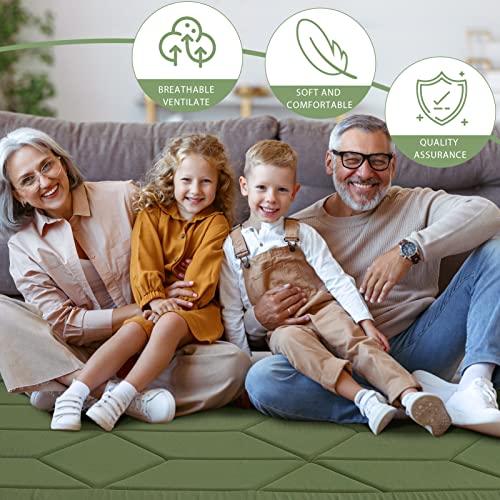 MAXYOYO Futon Mattress Thicken Floor Mattress, Floor Mattress for Adults, Roll Up Sleeping Bed Camping Mattress, Stereoscopic Geometric Patterned