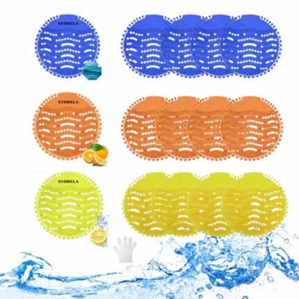 15 Packs Urinal Screen Deodorizer (5 Gloves) - Splash Free Urinal Mats - Urinal Blocks for Urinal Restroom & Bathroom - Odor Neutralizer Urinal S