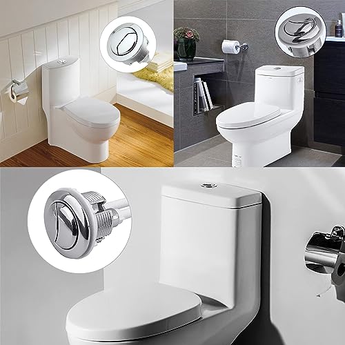 38mm Toilet Flush Button Replacement,2 Pack Toilet Dual Flush Push Button,Round Head Toilet Flush Button Replacement Accessories for Bathroom Toi