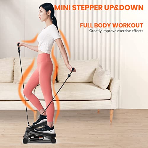 Niceday Mini Stepper Exercise Machine, Steppers with Resistance Bands, Step Machine Exerciser for Home, Up-Down Stepper with LCD Monitor, Space S