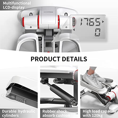 PROIRON Steppers for Exercise, Mini Stepper Machine with Display, Step Exercise Machine with Resistance Bands for Home Workout, Up Down Stair Cli