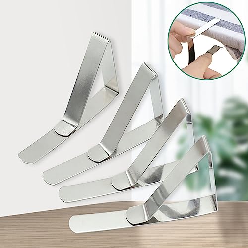 Table Cloth Clip,12 Pieces Tablecloth Clips,stainless steel tablecloth clip,for Indoor & Outdoor Use,Adjustable Table Cloth Holders for Picnics P