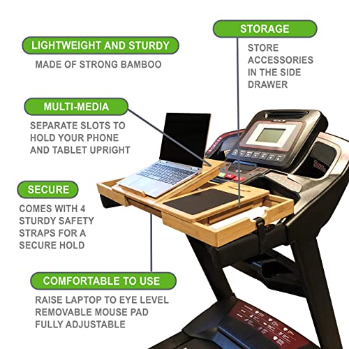 SmartFitness Universal Treadmill Desk, Treadmill Laptop Holder, Treadmill Laptop Stand, Treadmill Laptop Desk, Treadmill Desk Attachment, Laptop
