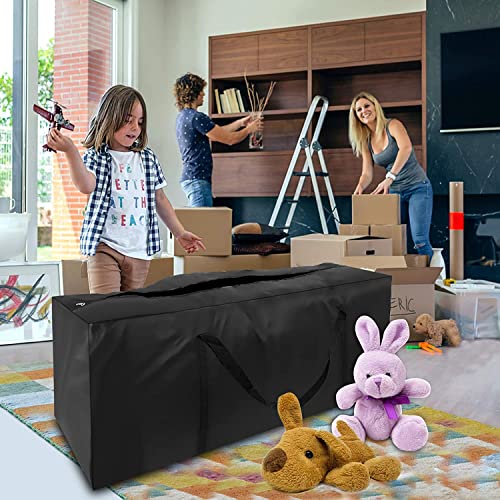 NEOGULY Garden Furniture Cushion Storage Bag Waterproof, Anti-UV Heavy Duty Rip Proof 420D Outdoor Cushion Storage Bags with Carry Handle and Zip