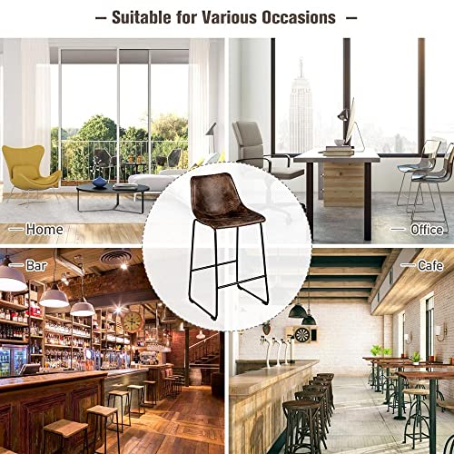 LUKEO Set of 4 Bar Suede Upholstered Kitchen Dining Chair w/Metal Legs (Color : Argento, Size : 19" x 18.5" x 40")