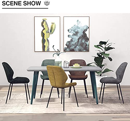 Kitchen Dining Chair with Matel Legs Modern Simple PU Leather Backrest Chair Kitchen Living Room Lounge Counter Chairs (Color : Light gray, Size