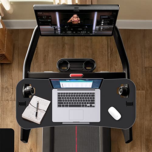 Treadmill Desk Attachment Compatible with Peloton Tread Laptop Holder Ergonomic Platform Tray with Tablet Holder Cooling Holes Laptop Stand for T