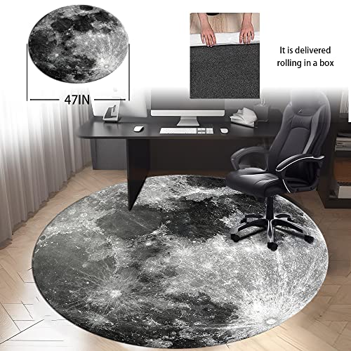 Khalidah Office Chair Mat for Hardwood & Tile Floor, 47" × 47" Computer Chair Mat for Rolling Chair, Under Desk Low-Pile Rug, Multi-Purpose Floor