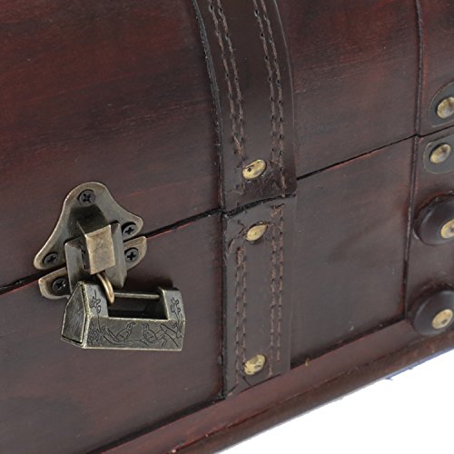 HMF 6404-130 Wooden Treasure Chest with Lock | 30 x 20 x 22 cm | Small | Italy