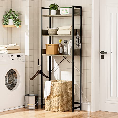OTK Over-The-Toilet Storage, 3 Tier Bathroom Organizer Shelf, Freestanding Space Saver with Toilet Paper Holder, Multifunctional Over The Toilet