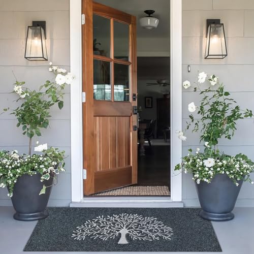 AOAOPQ Welcome Doormat Non Slip Door Mats Indoor Entryway Rugs Front Door Mat Front Indoor 40 x 60 cm Red Door Mat for New Home Housewarming Cele