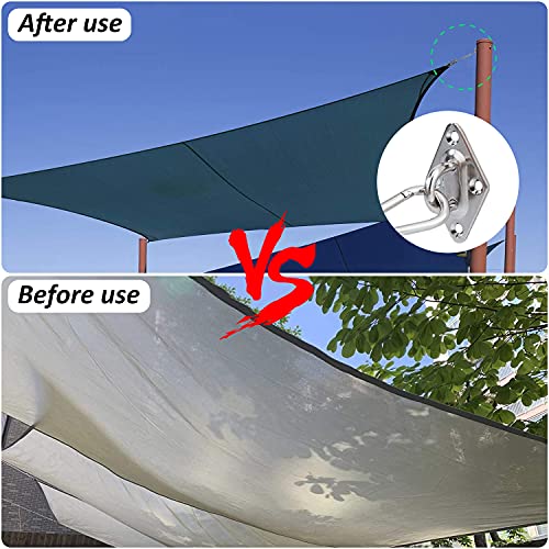 MoonSing Sun Shade Sail Fixing Kit, M5 Heavy Duty Awning Attachment Fixing 304 Stainless Steel Hardware Accessories for Garden Yard Camping Squar