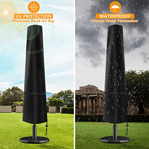 Garden Parasol Cover, Garden Umbrella Covers Fit 2.5 to 4m Diameter Parasols Outdoor Waterproof 420D Oxford Patio Umbrella Protection Cover with