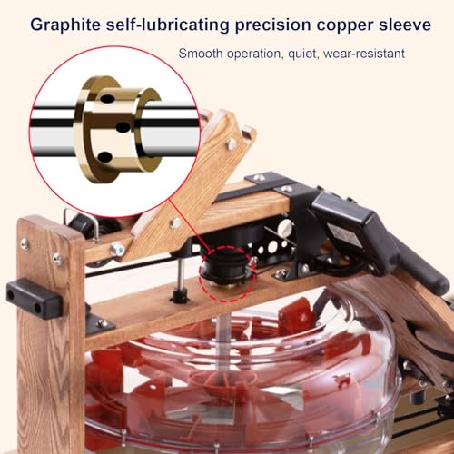 Water Rowing Machine For Home Use Foldable Rower Machine With LCD Monitor, Tablet Holder Cardio Equipment 330lbs Weight Capacity (Color : Beech w