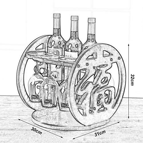 NEOCHY Wine Rack Wine Glass Rack Retro Swing Table Wine Cabinet Decoration Rack