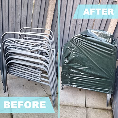 RICHIE Garden Stacking Chair Cover, Outdoor Garden Chair Covers Waterproof Reclining Chair Cover, Patio Chair Covers 68x96x110/150cm, Anti-UV All