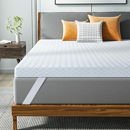 Maxzzz 3 Inch Memory Foam Mattress Topper Queen Gel-Infused Memory Foam Bed Mattress Topper High Density Cooling Mattress Pad with Removable Soft