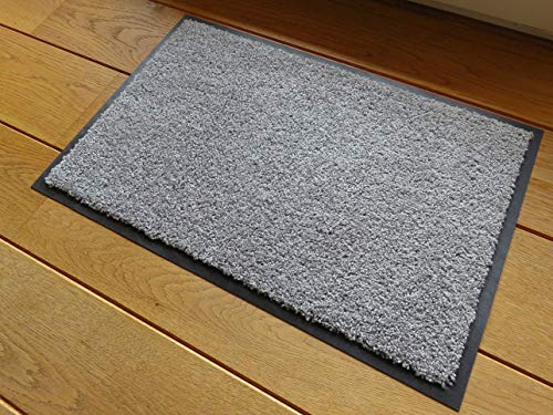 oKu-Tex Doormat | Dirt Trapper Mat | Eco-Clean | Silver/Grey | Recycled Rubber | for Indoor | Entrance Area/Front Door/Staircase/Hallway | Non-Sl
