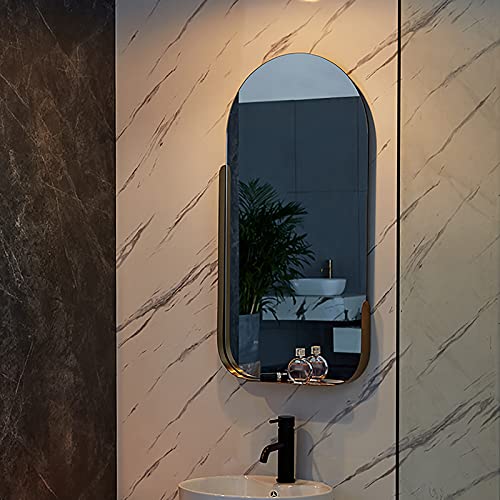SkiPdr Bathroom Mirror Semi-Ellipse Decorative Mirror with Storage for Bathroom, Bedroom Living Room