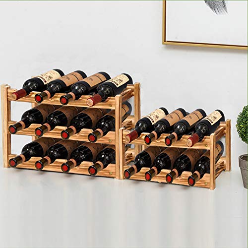 KALINCO Wine Rack, Wine Racks Free Standing Floor, Wine Rack 12 Bottles 3-Tier, Wine Racks Countertop for Pantry, Bar, Cabinets Rack