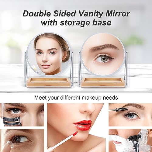 MOMOKUBA Desktop Mirror,Magnifying Mirror 20X/1X