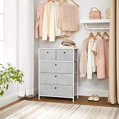 N/A Storage Chest Dresser 5 Fabric Drawers Closet Apartment Dorm
