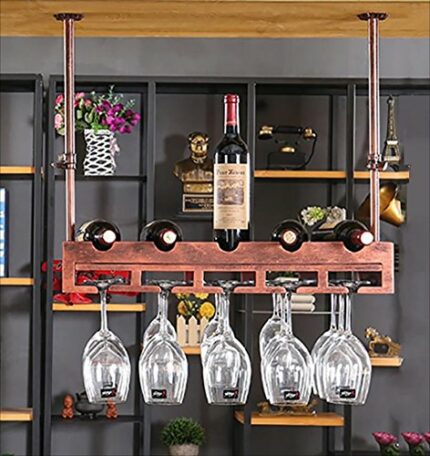 wine racks metal Wine Rack/Hanging Red Wine Cup Holder/Hanging Upside Down Glass Holder/Creative Home Bar/Wine Rack Hanging Glass Holder