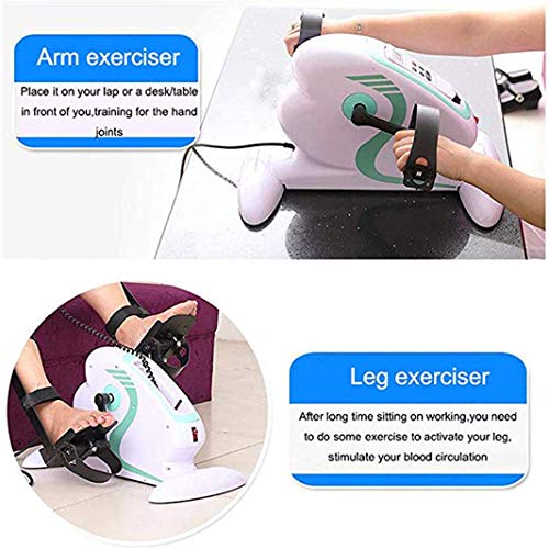 LUNEZY Under Desk Electric Pedal Exerciser, Stationary Mini Exercise Bike, Adjustable Resistance Stroke Rehabilitation Equipment Upper and Lower