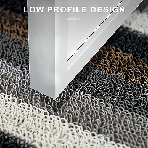 OOKSEN Outdoor Doormats, Waterproof Front Door Mat with Anti-Slip Backing for Entryway, Black Striped Welcome Door Mats Dirt Trapper for Outdoor