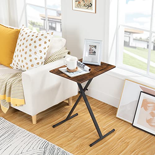 HOOBRO Side Table Height Adjustable, Folding TV Tray Table, TV Dinner Table for Eating, Small Folding Table, Foldable Coffee Snack Table for Smal