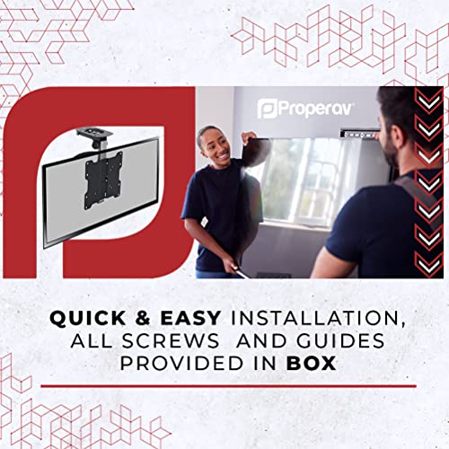 ProperAV Fixed Flat Wall TV Bracket 37" 40" 42" 43" 46" 50" 55" 60" 65" 70" 75" Tilt 8° VESA Max 600x400 Black