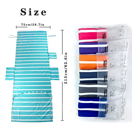 Morbuy Beach Chair Cover Towel, Solid color Striped Beach Towel Lounger Bags with Pockets Sunbed Towels Fitted Microfiber Sun Lounger Towels for