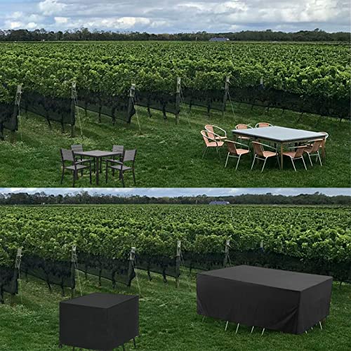 Large Rectangular Garden Table Covers Patio Furniture Covers Waterproof Black 213×132×74 CM Outdoor Table Cover Garden Lawn Rain Snow Chair Cover