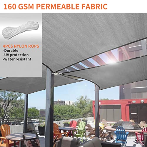 Teglu Sun Shade Sail Waterproof Rectangle UV Block 98% Patio Canopy Outdoor with 4 Ropes Sun Sail Shades for Garden/Yard/Beach/Pool/Terrace/Balco