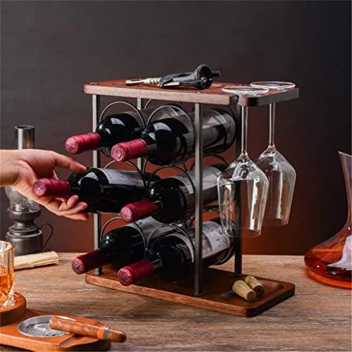 LUKEO Wine Bottle Rack Wrought Iron European Creative Wine Rack Wine Bottle Storage Rack Practical Ornaments