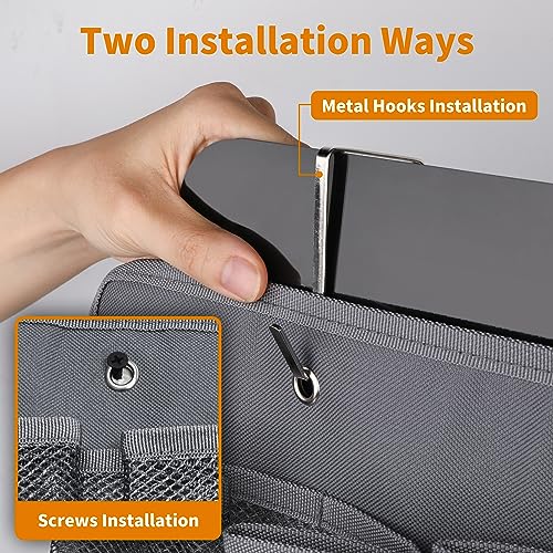 RVZONE RV Shoe Pockets 6 Large Pockets Heavy Hanging Bedside Storage Organizer with Sturdy Hooks Storage Pockets Hangs on bed for Shoes Toys and