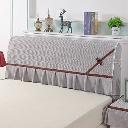 RTYHN Bed Headboard Cover, Headboard Slipcover Velvet Thickening Stretchy All-Inclusive Headboard Protection Cover for Bedroom Decoration
