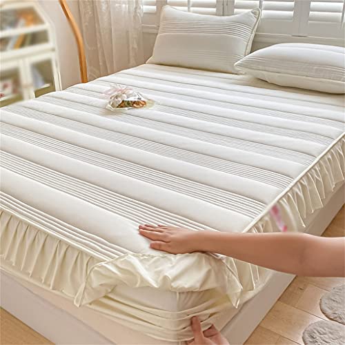FKSDHDG Cotton Clip Bed Hat Single Piece Summer Style Thickened Bed Cover Mattress Protection Cover Bed Cover (Color : D, Size : 180 * 200CM)