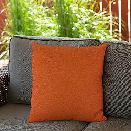 Ruisita 2 Pack 18 x 18 Inches Waterproof Pillow Covers Square Garden Cushion Case Decorative Outdoor Throw Pillow Covers for Home Garden Patio (O