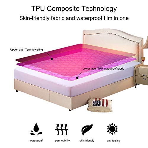 PICTURESQUE Waterproof Mattress Protector Small Double Bed Microfiber Bed Wetting Mattress Cover Washable Matterss Topper Anti-Allergy Breathable