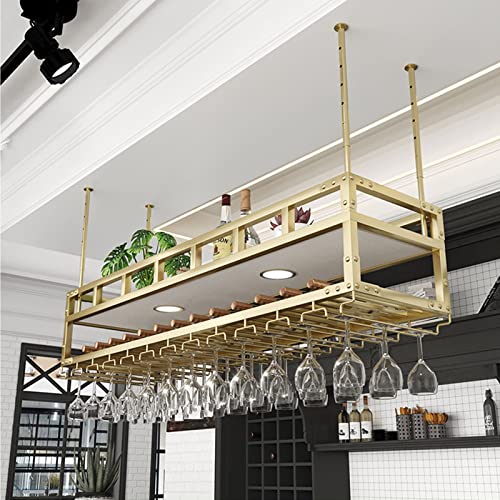 SUCHETA Wine Rack Ceiling Wine Rack Suspension Wine Glass Holder Wine Bottle Holder Overhead Garage Storage Hanging Plant Shelf Wall Mount Shelf