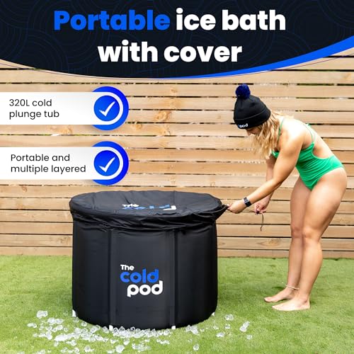 Ice Bath Tub Outdoor with Lid: 320L Cold Water Therapy Tub for Recovery and Cold Plunge, 4 Layers Portable Pool
