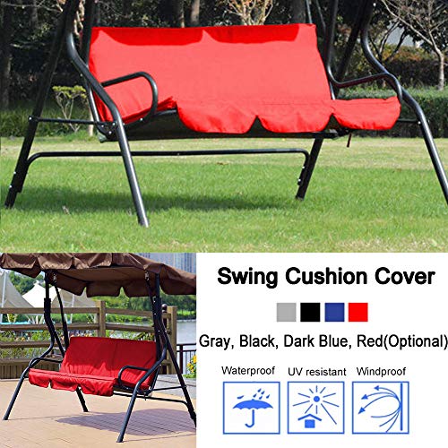 Socobeta Swing Seat Cover Swing Cushion Easy to Clean Swing Cushion Cover Swing Chair Replacement Seat Pad for Outdoor Garden Patio Yard(red, 12)